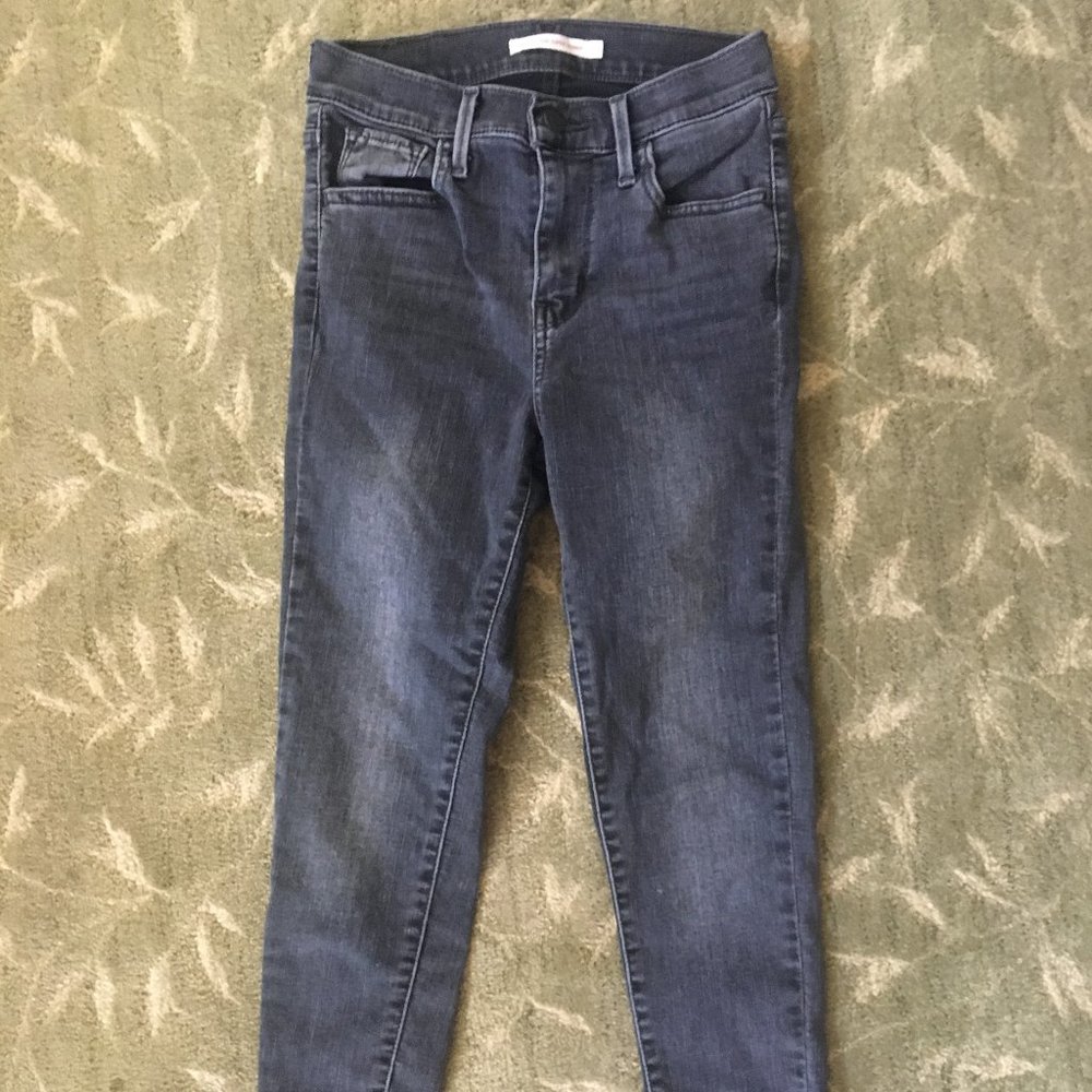 Grey Levi High Rise Skinny Jeans